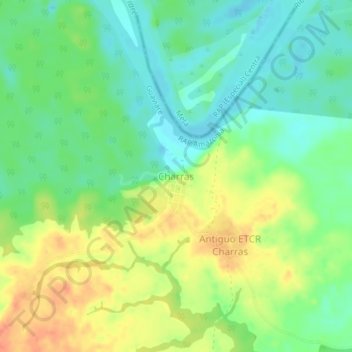 Charras topographic map, elevation, terrain
