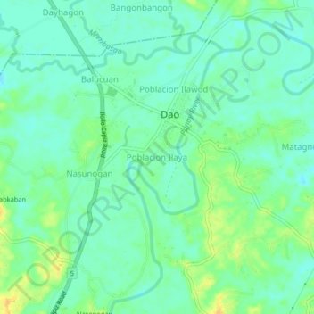 Poblacion Ilaya topographic map, elevation, terrain