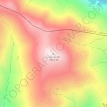 Hrazdan region topographic map, elevation, terrain