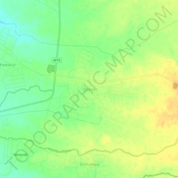 Kazakh topographic map, elevation, terrain