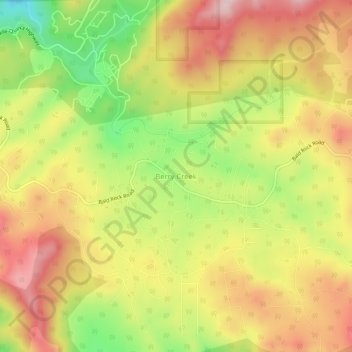 Berry Creek topographic map, elevation, terrain
