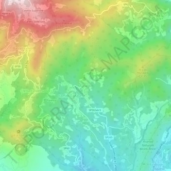 Muriaglio topographic map, elevation, terrain