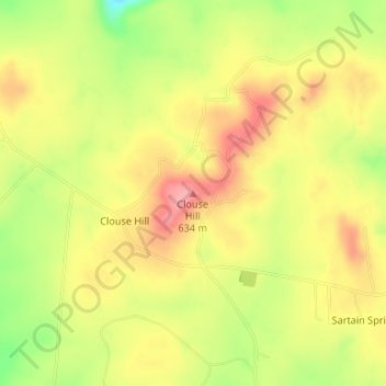 Clouse Hill topographic map, elevation, terrain