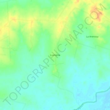 Lusitania topographic map, elevation, terrain