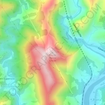 Monte Pozzo topographic map, elevation, terrain