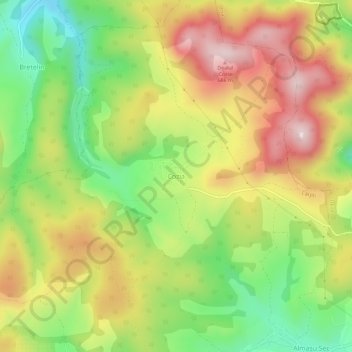 Cozia topographic map, elevation, terrain