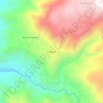 Caranca topographic map, elevation, terrain