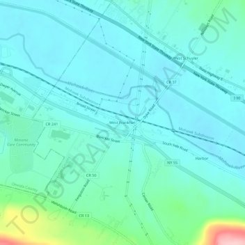 West Frankfort topographic map, elevation, terrain
