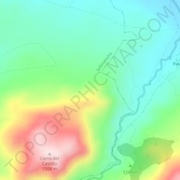 Las Peñas topographic map, elevation, terrain