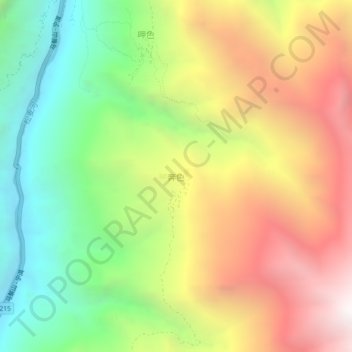 Bense topographic map, elevation, terrain