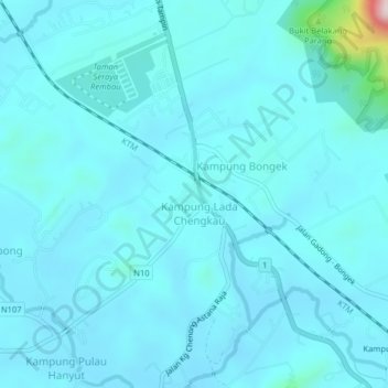 Chengkau topographic map, elevation, terrain
