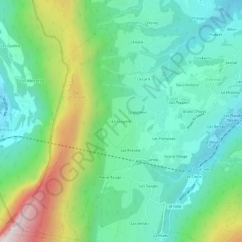 La Fougère topographic map, elevation, terrain