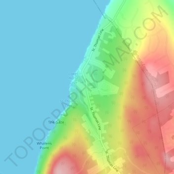 St. Thomas topographic map, elevation, terrain