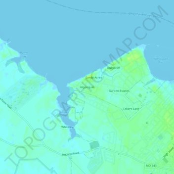 Algonquin topographic map, elevation, terrain