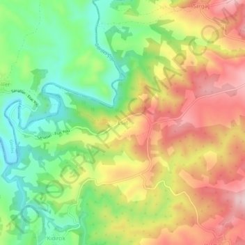 Esat topographic map, elevation, terrain