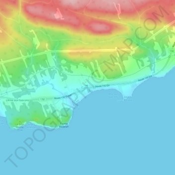 Gascons topographic map, elevation, terrain