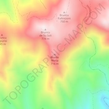 Monte Maria topographic map, elevation, terrain