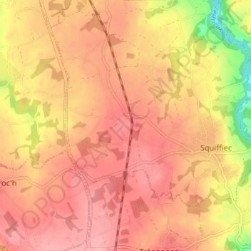 Lan Bouillon topographic map, elevation, terrain