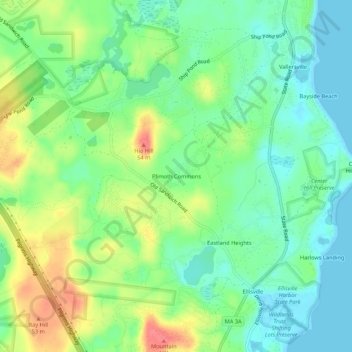 Plimoth Commons topographic map, elevation, terrain