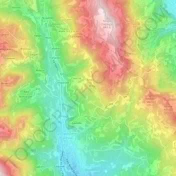 Mari topographic map, elevation, terrain