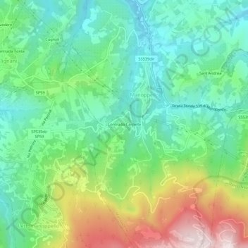 Contrada Carpelle topographic map, elevation, terrain