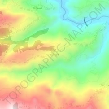 Taşyatak topographic map, elevation, terrain