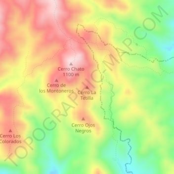 Cerro La Tetilla topographic map, elevation, terrain