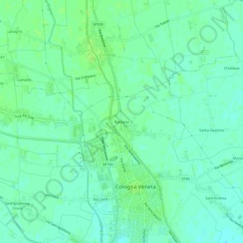 Baldaria topographic map, elevation, terrain