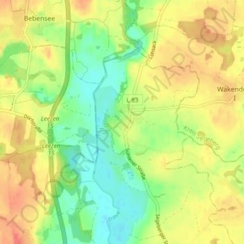 Sühlen topographic map, elevation, terrain