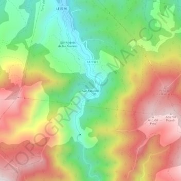 San Facundo topographic map, elevation, terrain