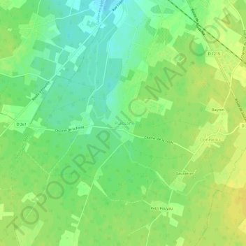 Plassan topographic map, elevation, terrain