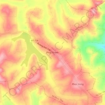 Phúc Thanh topographic map, elevation, terrain