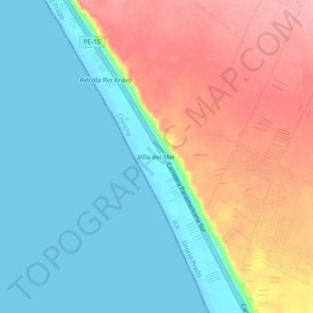 Villa del Mar topographic map, elevation, terrain