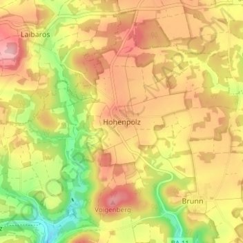 Hohenpölz topographic map, elevation, terrain