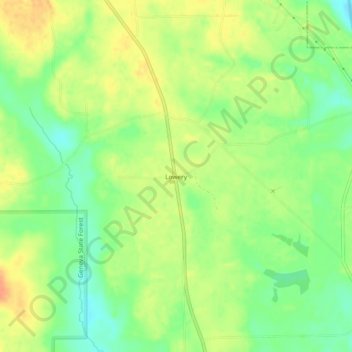 Lowery topographic map, elevation, terrain
