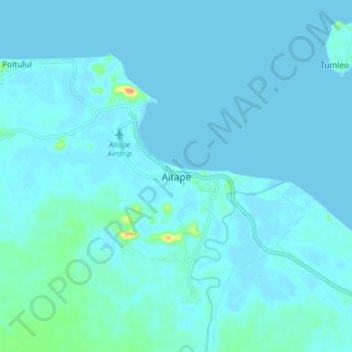 Aitape topographic map, elevation, terrain
