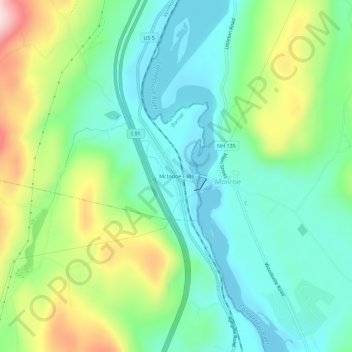 McIndoe Falls topographic map, elevation, terrain