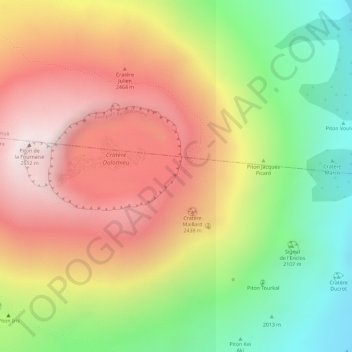 Balcon de Dolomieu topographic map, elevation, terrain