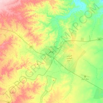 `Ar`ar topographic map, elevation, terrain