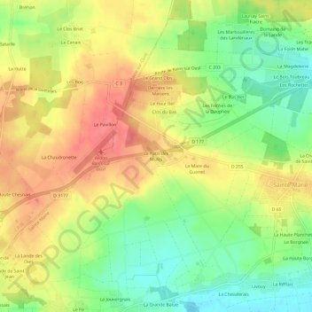 Le Patis des Mules topographic map, elevation, terrain