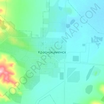 Krasnokamensk topographic map, elevation, terrain