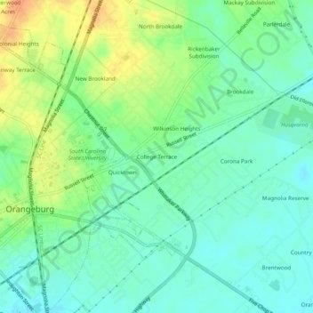 College Terrace topographic map, elevation, terrain