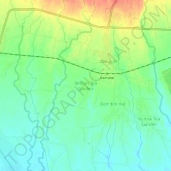 Betbari Tea Garden topographic map, elevation, terrain