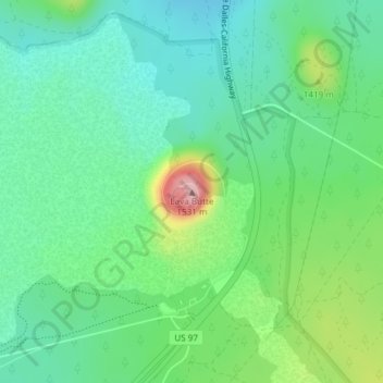 Lava Butte topographic map, elevation, terrain