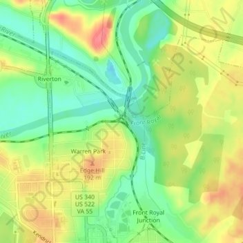 Riverton Junction topographic map, elevation, terrain