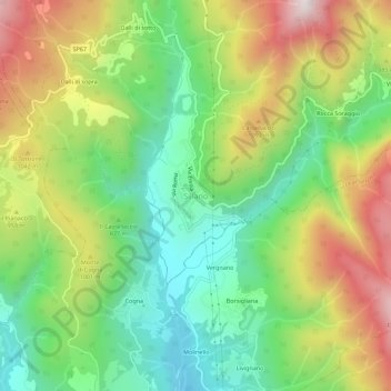 Sillano topographic map, elevation, terrain