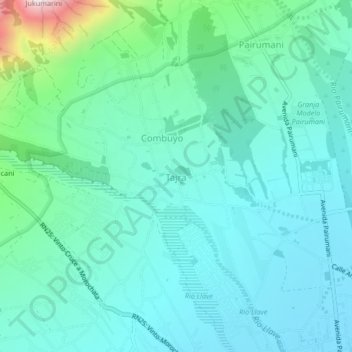Tajra topographic map, elevation, terrain