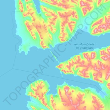 Akseløya topographic map, elevation, terrain