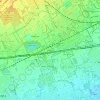Serbelloni topographic map, elevation, terrain