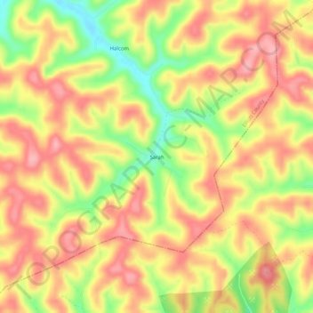 Sarah topographic map, elevation, terrain